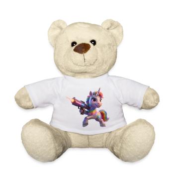 Rainbow Unicorn with Laser Gun - Teddy Bear - sun yellow - Front