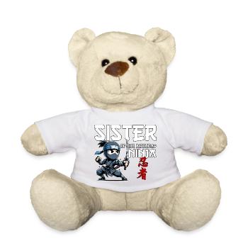 Sister Of The Birthday Ninja Birthday Funny - Teddy Bear - sun yellow - Front