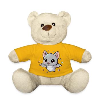 Une chauve-souris câline avec des étoiles pastel - Nounours - jaune soleil - Devant