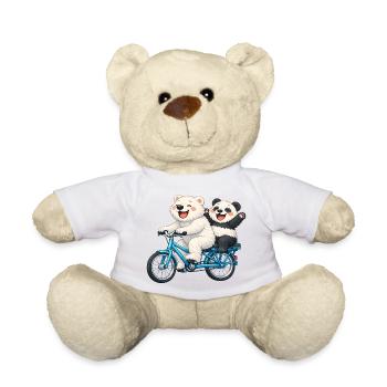 Zwei Teddybären auf einem Fahrrad - Teddy - Sonnengelb - Vorne