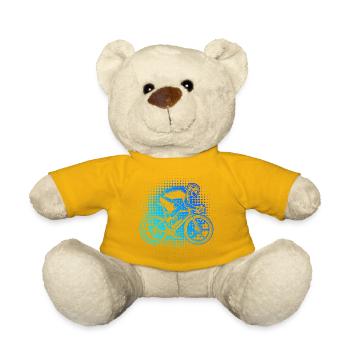 Gift idea for a road bike with road bike - Teddy Bear - sun yellow - Front