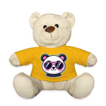 Panda pop rétro lunettes rose - Nounours - jaune soleil - Devant
