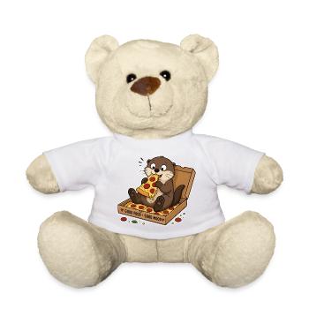 Otter with pizza: snack pleasure in a carton - Teddy Bear - sun yellow - Front