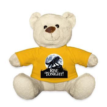 Lone Wolf Rise Tonight Moon Graphic - Teddy Bear - sun yellow - Front