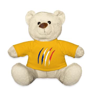 Französische Flagge,  Frankreich  - Teddy - Sonnengelb - Vorne