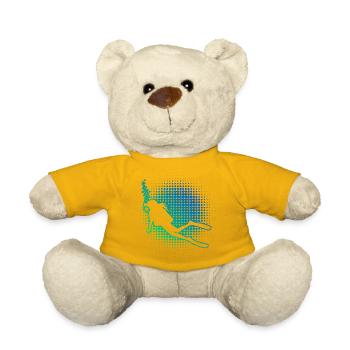 Idée cadeau pour un fan de plongée avec apnée - Nounours - jaune soleil - Devant