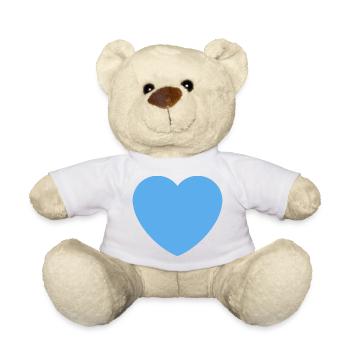 Blue Heart Motif - Teddy Bear - sun yellow - Front