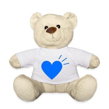 Blue Heart Shine | Minimal Design - Teddy Bear - sun yellow - Front
