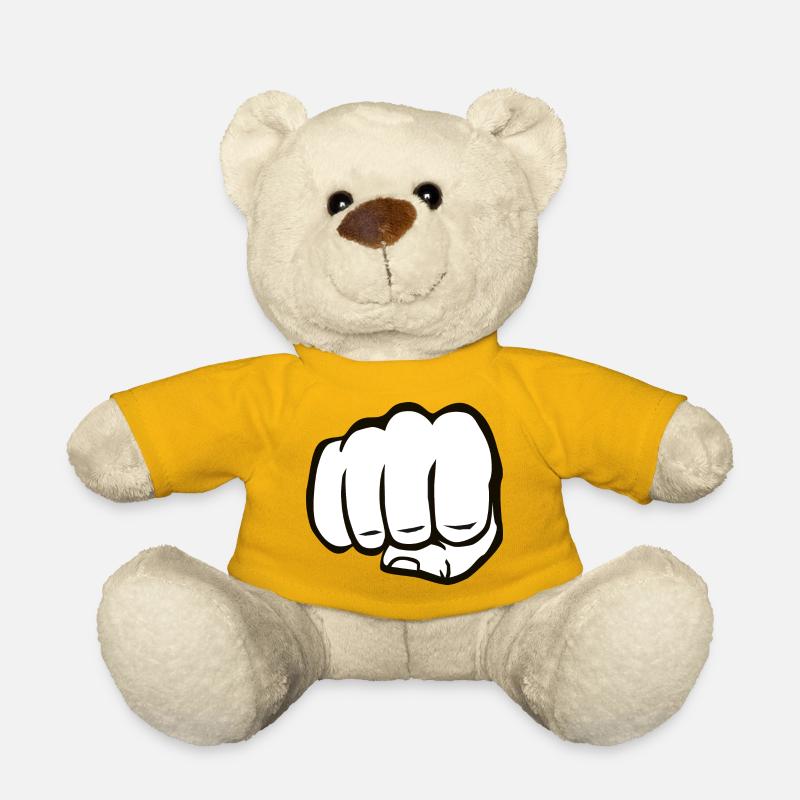 Fist clenched fist bump cool logo symbol - Teddy Bear - sun yellow