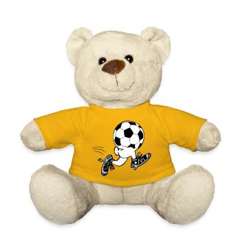 Soccer Hommes | Football de course à pied - Nounours - jaune soleil - Devant