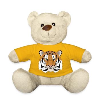 Tiger Head - colored - Teddy Bear - sun yellow - Front