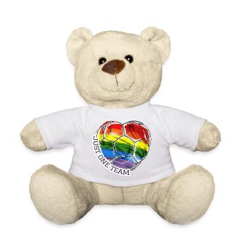 Rainbow Pride Fußball Herz One Team - Teddy - Sonnengelb - Vorne