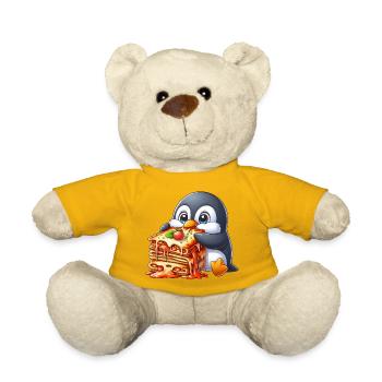Süßer Pinguin Lasagne Italienisches Essen Comic - Teddy - Sonnengelb - Vorne