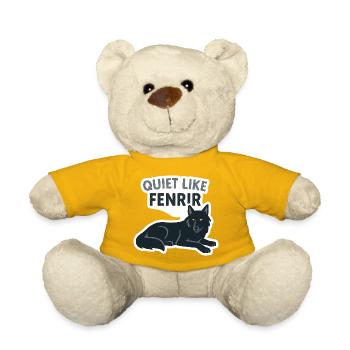 Quiet Like Fenrir Wolf Design - Teddy Bear - sun yellow - Front