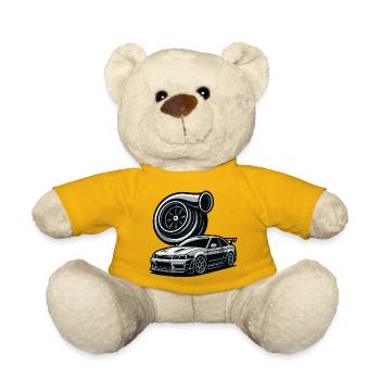 Detailreiche Automobil- und Turbinensilhouette - Teddy - Sonnengelb - Vorne