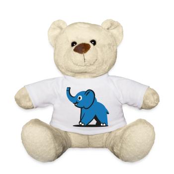 Blauer Cartoon Elefant - Teddy - Sonnengelb - Vorne