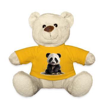 Panda Jungtier am Stein - Teddy - Sonnengelb - Vorne