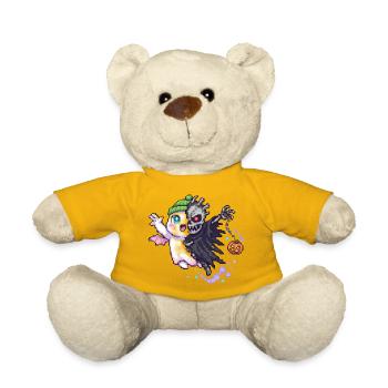 Kawaii & Horror Split Design Pixel Art - Teddy - Sonnengelb - Vorne
