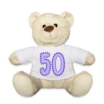 50. 50 ANS. 50e ANNIVERSAIRE. ANNIVERSAIRE 50 ANS. - Nounours - jaune soleil - Devant