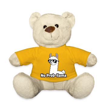 Llama with Sunglasses No Prob Mom - Teddy Bear - sun yellow - Front