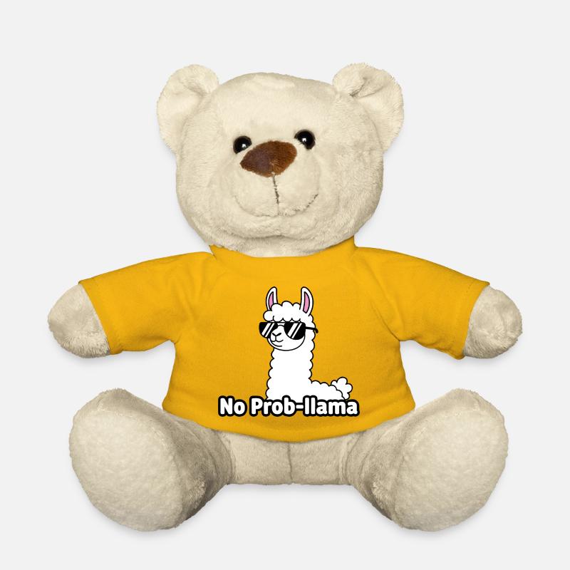 Lama mit Sonnenbrille No Prob Mama - Teddy - Sonnengelb