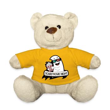 Night Horror Popcorn Cartoon - Teddy Bear - sun yellow - Front