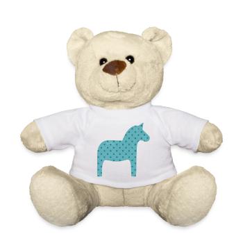 Horse Dala Horse Polka Dot Swedish Christmas - Teddy Bear - sun yellow - Front