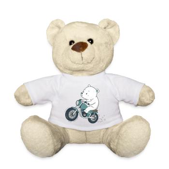Vintage Motorrad Teddybär - Teddy - Sonnengelb - Vorne