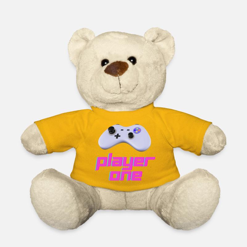 Neon Retro Controller Player One - Teddy Bear - sun yellow