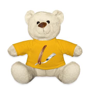 Classic Barber Straight Razor in Retro Style - Teddy Bear - sun yellow - Front