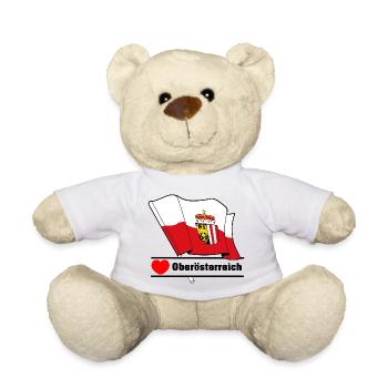 Upper Austria Flag with Heart - Teddy Bear - sun yellow - Front