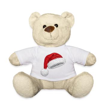 Chapeau classique du Père Noël brodé et douillet (imprimé) - Nounours -  - Devant