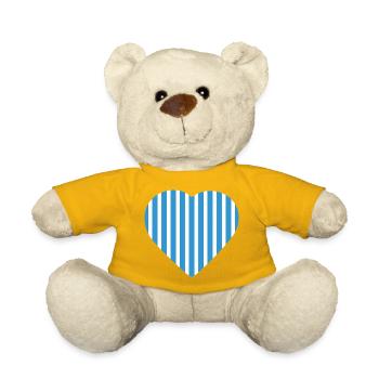Blue Stripes Heart Malmö - Teddy Bear - sun yellow - Front