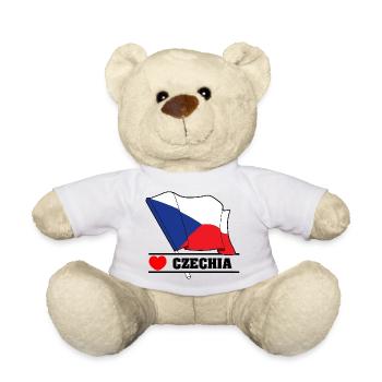 RÉPUBLIQUE TCHÈQUE – Drapeau avec cœur - Nounours - jaune soleil - Devant