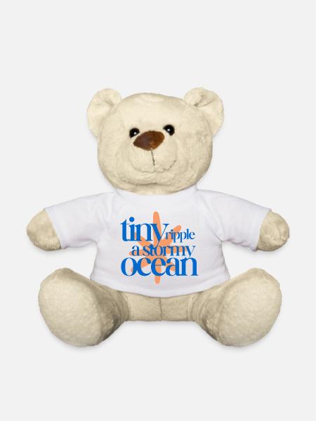 Une petite ondulation dans un océan orageux (fond corail) - Nounours - jaune soleil