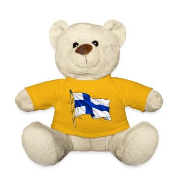 Drapeau de la Finlande - Nounours - jaune soleil - Devant