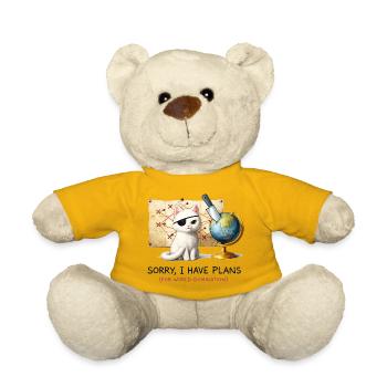 Evil Cat World Domination Plans - Teddy Bear - sun yellow - Front