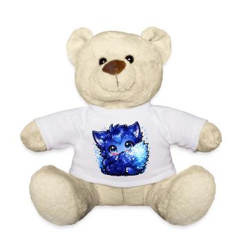 Blauer Eisfuchs Chibi-Design - Teddy - Sonnengelb - Vorne
