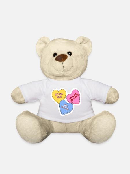Trio de messages d’amour aux cœurs pastel - Nounours - jaune soleil