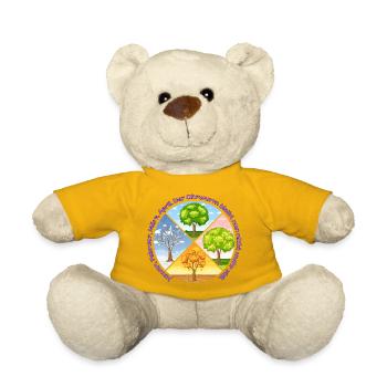Jahresuhr. Ohrwurm - Teddy - Sonnengelb - Vorne