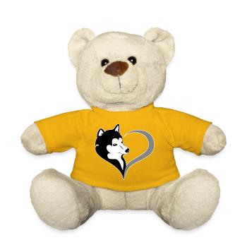 Heart Husky Silhouette - Teddy Bear - sun yellow - Front