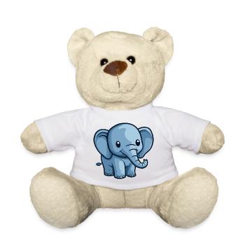 Motif d’éléphant de dessin animé bleu - Nounours - jaune soleil - Devant
