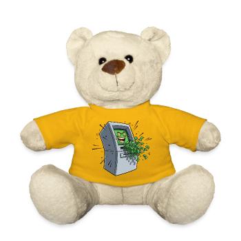 Greedy ATM Cartoon - Teddy Bear - sun yellow - Front