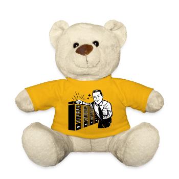 Retro IT Admin Smiling – Vintage Tech Support - Teddy Bear - sun yellow - Front