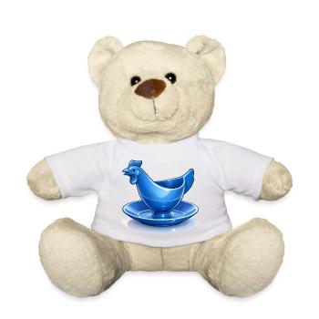 Blauer DDR Eierbecher Huhn Fanart, Ostalgie - Teddy - Sonnengelb - Vorne