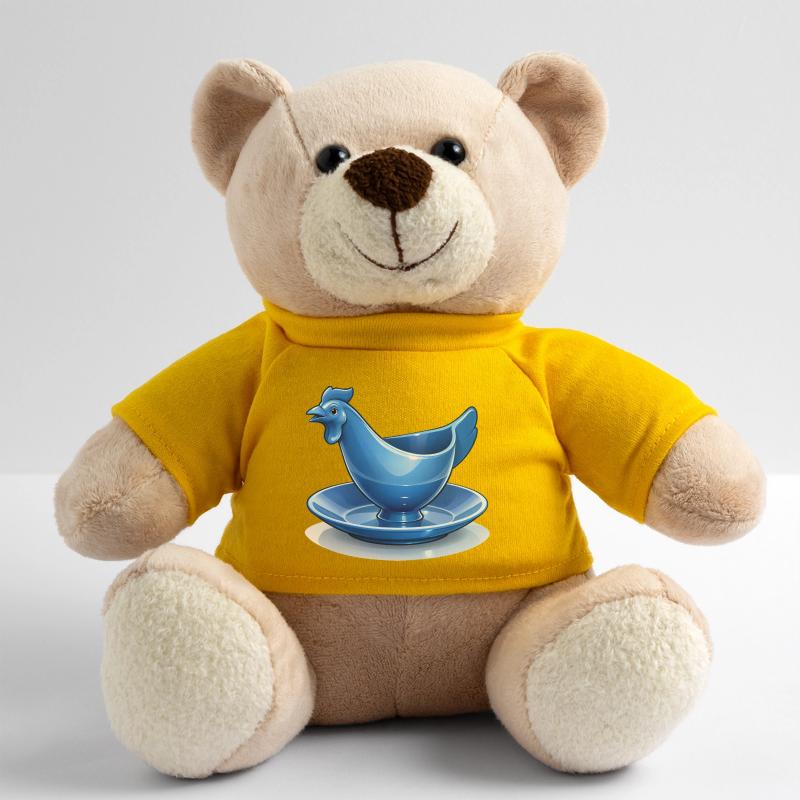 Blauer DDR Eierbecher Huhn Fanart, Ostalgie Teddy