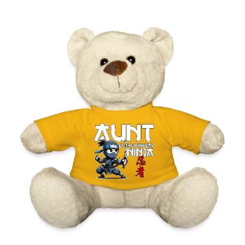 Aunt Of The Birthday Ninja Birthday Funny - Teddy Bear - sun yellow - Front