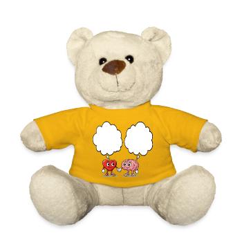 Heart and brain holding hands - Teddy Bear - sun yellow - Front