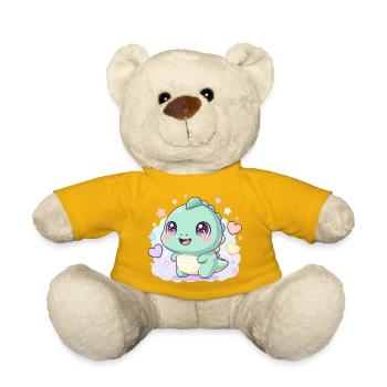 Pastell Kawaii Dino mit Sternchen - Teddy - Sonnengelb - Vorne