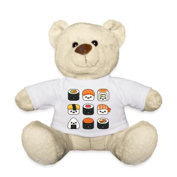 Sushi Lustiges japanisches Essen Sashimi Niedlich  - Teddy - Sonnengelb - Vorne